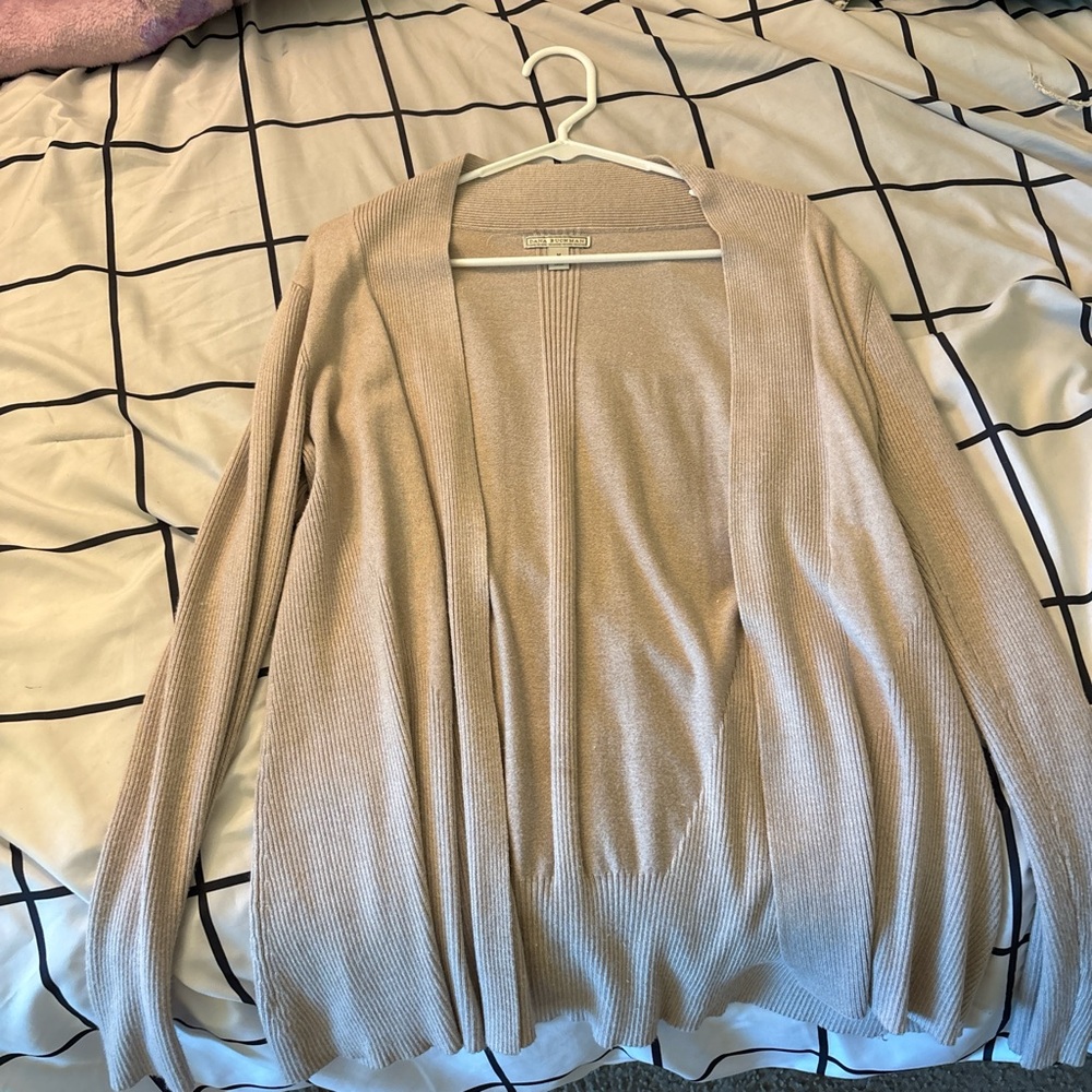 Dana Buchman Cream Open-Front Cardigan